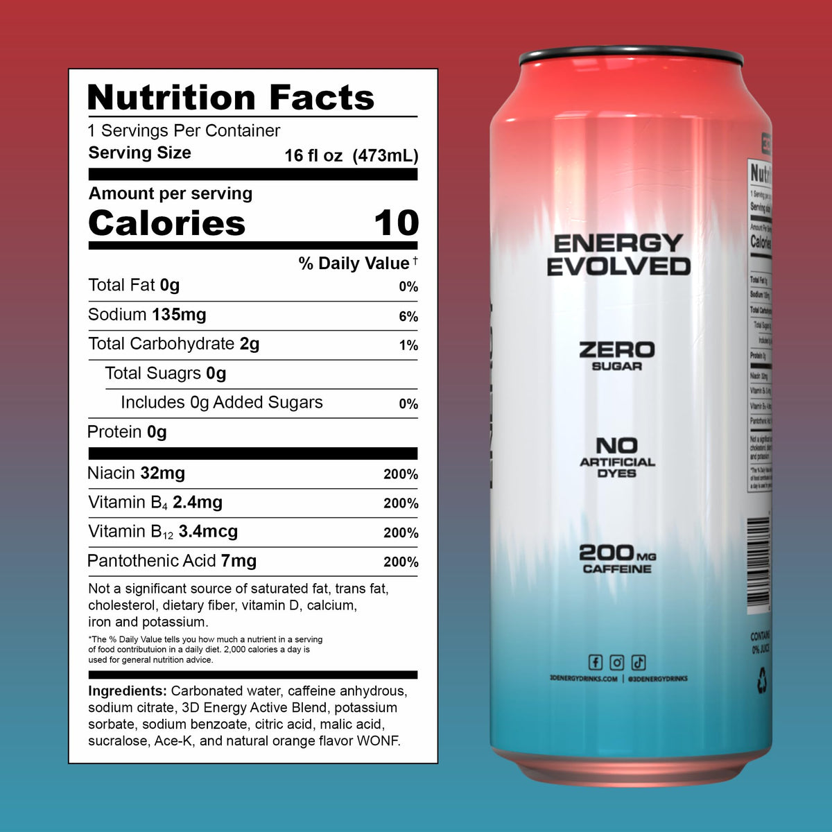 3D Energy Liberty Pop carbonation visible as light fizz on the can
