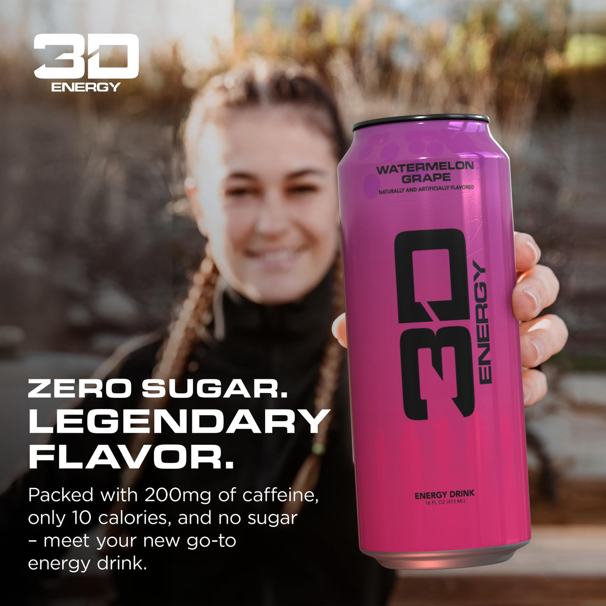 3D Energy Watermelon Grape can side view highlights sleek design and caffeine boost for study sessions.
