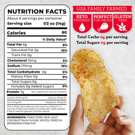 4505 Meats crispy chicharrones closeup highlights crisp texture and bold seasoning.