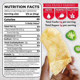 4505 Meats Jalapeno Cheddar pork rinds on-the-go pack, snack-ready for travel.