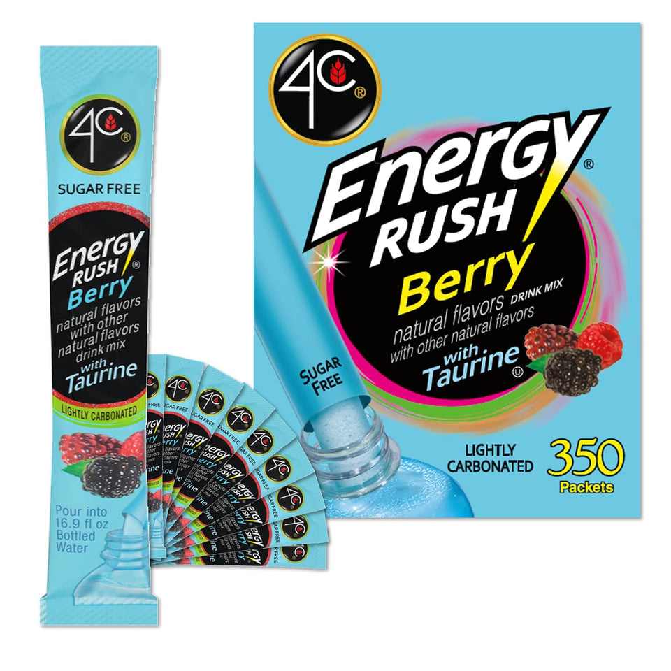 4C Energy Rush Stix Berry packaging highlighting bulk format for on the go hydration