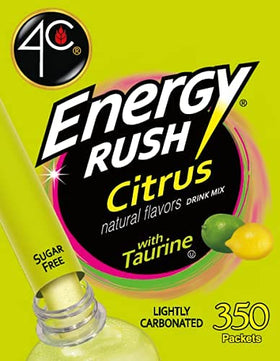 4C Energy Rush Stix Citrus individual packets ideal for travel and flavor variety.