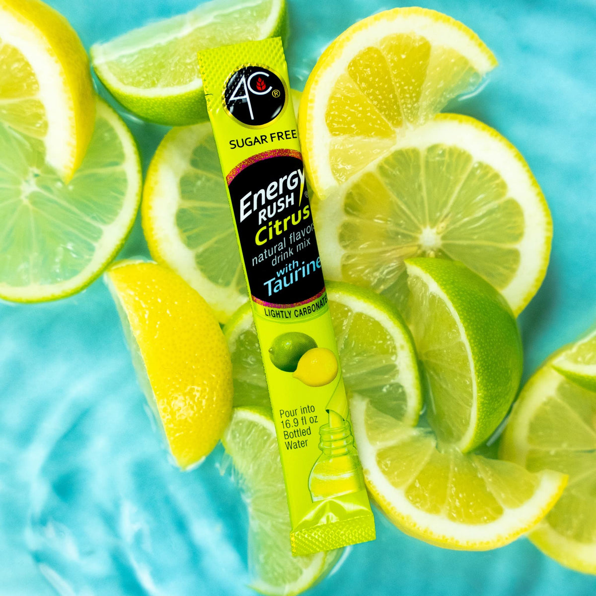 4C Energy Rush Stix family-sized packaging for easy sharing.
