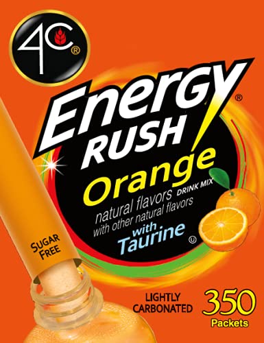 4C Energy Rush Stix orange packet for quick flavor addition.