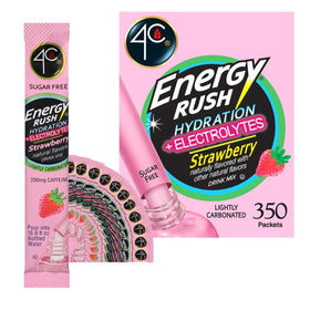 4C Energy Rush Stix strawberry bottle for on-the-go hydration and tasty flavor.
