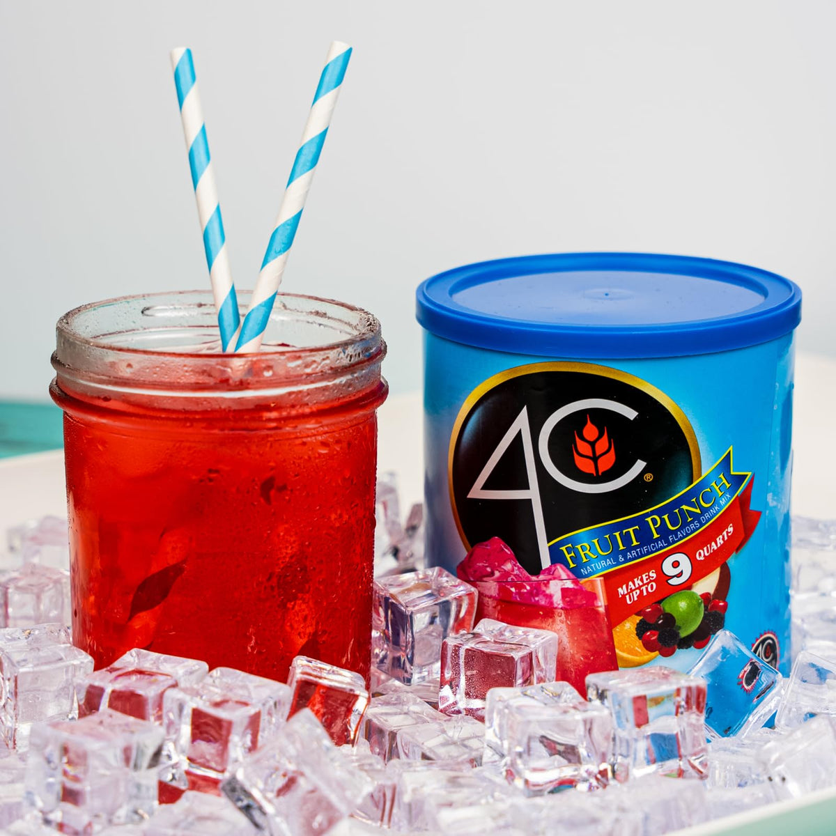4C Fruit Punch in a pitcher setup for easy serving at gatherings.