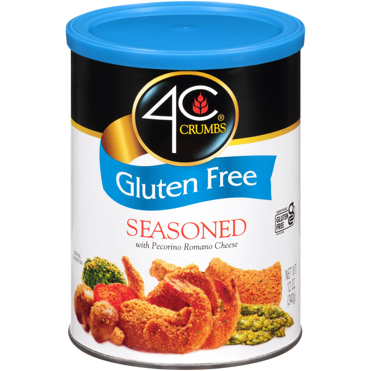 4C gluten free bread crumbs packaged for seasoned coating versatility