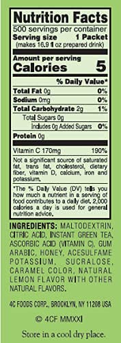 4C Green Tea Flavor Stix close-up highlighting refreshing taste option