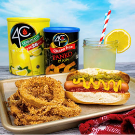 Easy open lid on 4C lemonade canister for fast refills