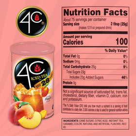 4C Peach Tea canister pour showing easy serving and refreshing aroma