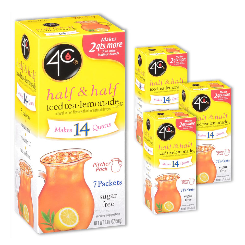 4C lemonade powder drink mix packet for refreshing sugar-free hydration