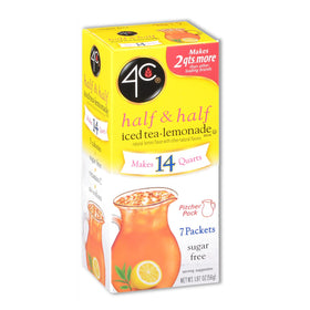 4C lemonade powder drink mix in a pitcher showing easy sugar-free flavoring