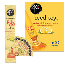 4C Powder Drink Stix Lemon Tea 500-count bulk pack dissolves in water for flavorful hydration