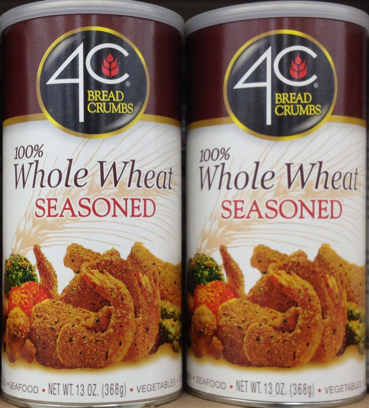 4C Premium Bread Crumbs pack shot: whole wheat seasoned with pecorino Romano, ideal for crispy coating.