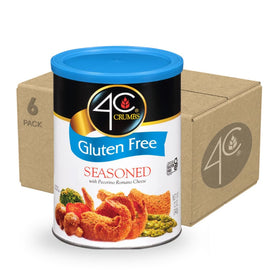 4C Premium Gluten Free Bread Crumbs seasoned 6-pack front view for pantry stocking.