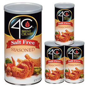 4C Salt Free Bread Crumbs pack front, seasoned and salt-free for versatile cooking.