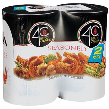4C seasoned bread crumbs bottle boosts flavor for chicken, seafood, and vegetables.