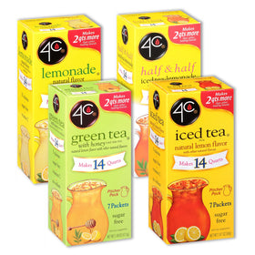 4C sugar-free lemonade powder mix packet close-up highlighting simple flavor boost