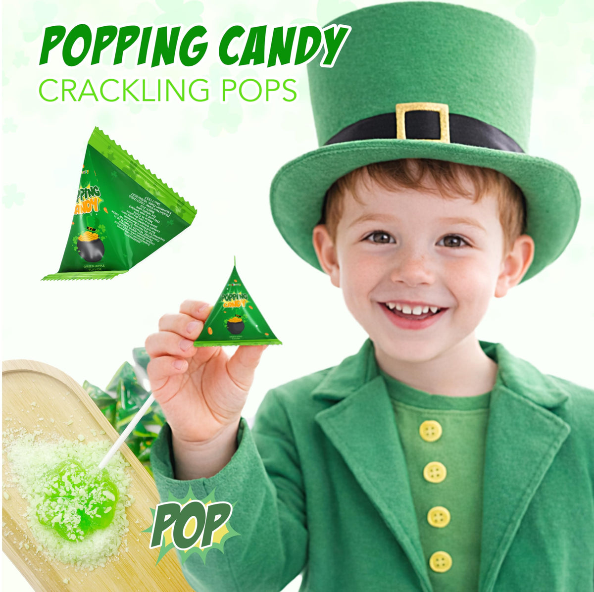 4E's Novelty green apple popping candy for party favors and gifts