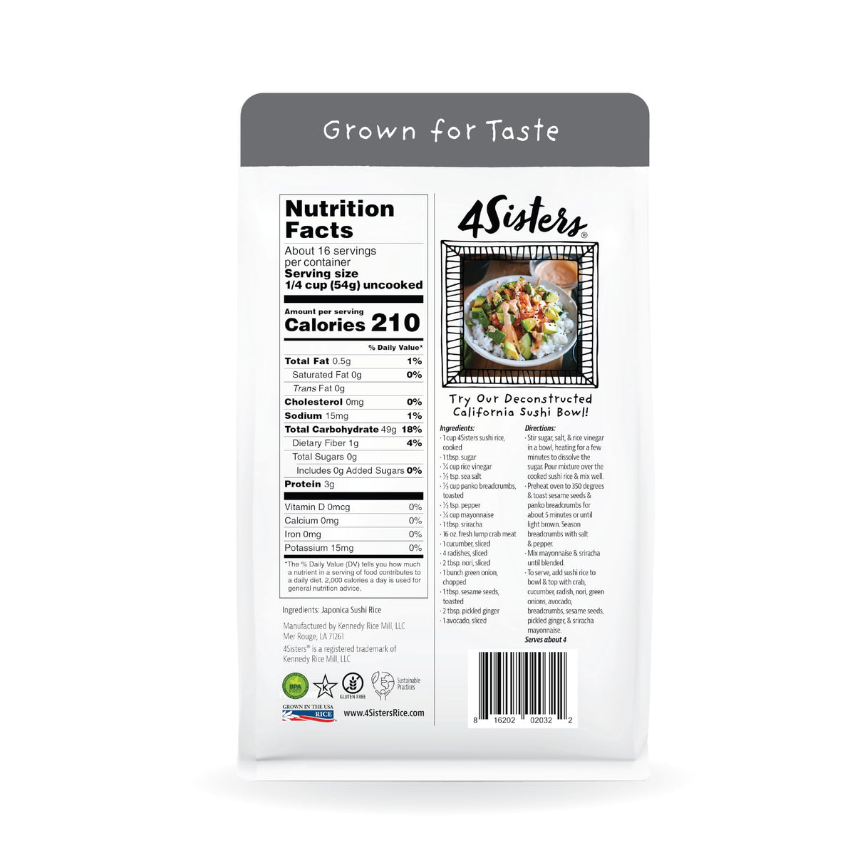 4Sisters sushi rice pouring close-up highlights premium texture for precise prep.