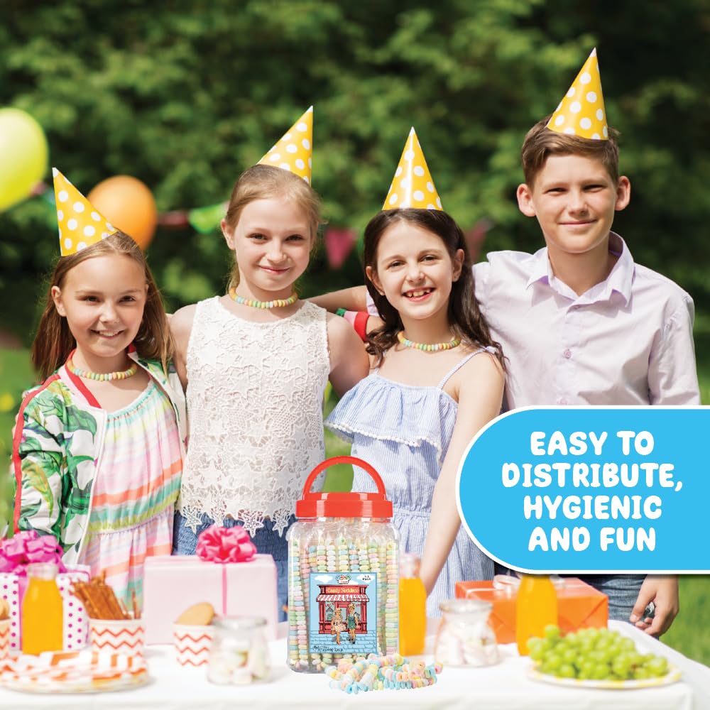 4YoreElves Barbie-inspired party favors featuring pastel candy necklaces