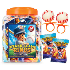 4YoreElves Baseball Candy Pops on Wearable Rings, ideal party favors for fans.