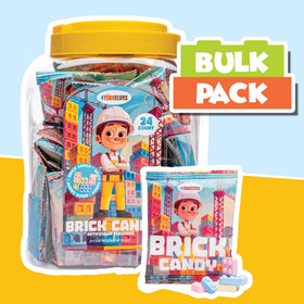 4YoreElves Candy Bricks close-up; crunchy texture and tutti frutti aroma.