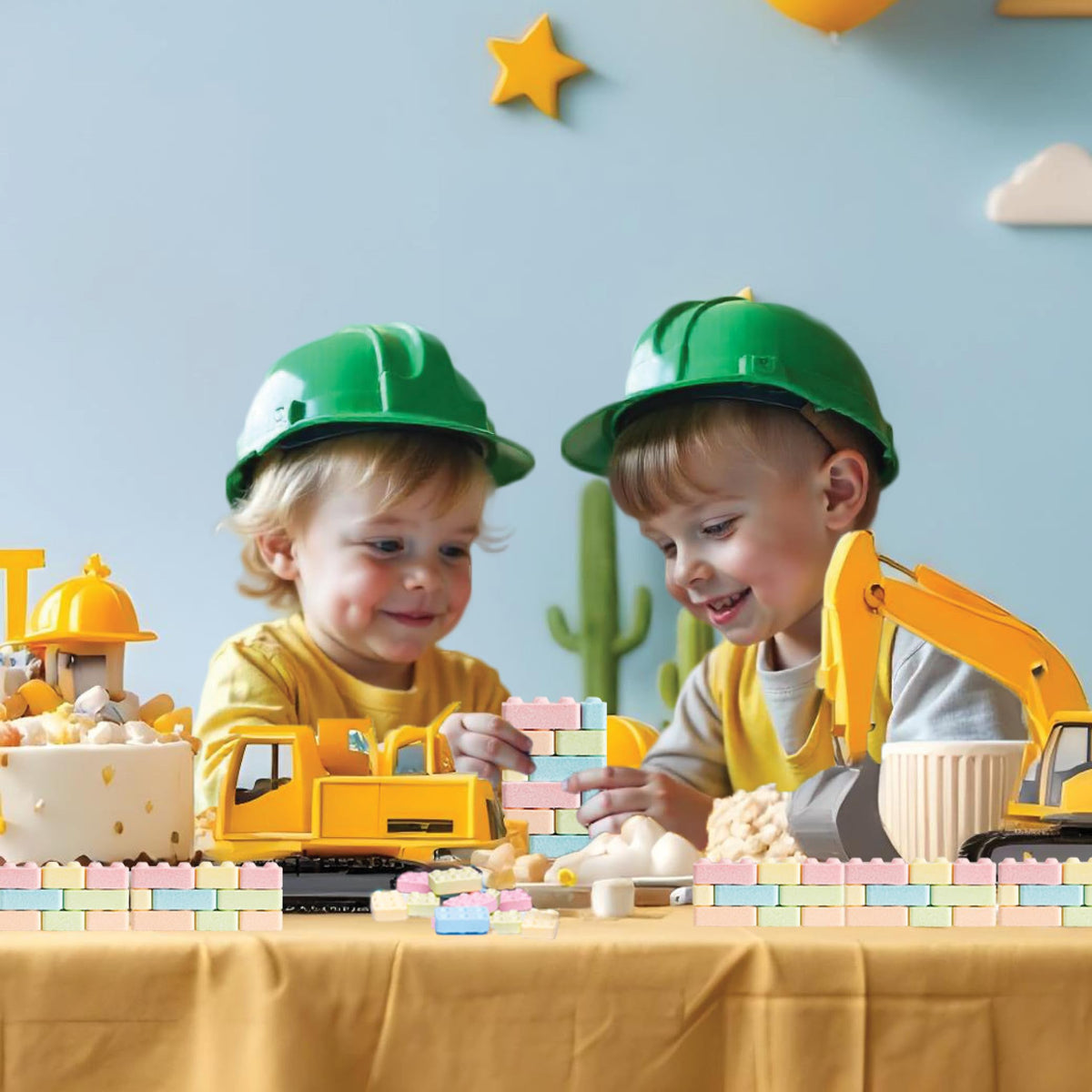 4YoreElves Candy Bricks party packaging; colorful display tub boosts table decor.