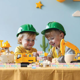 4YoreElves Candy Bricks party packaging; colorful display tub boosts table decor.