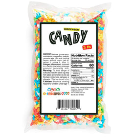 Assorted fruit flavors in retro shapes, ideal for candy buffets and parties.