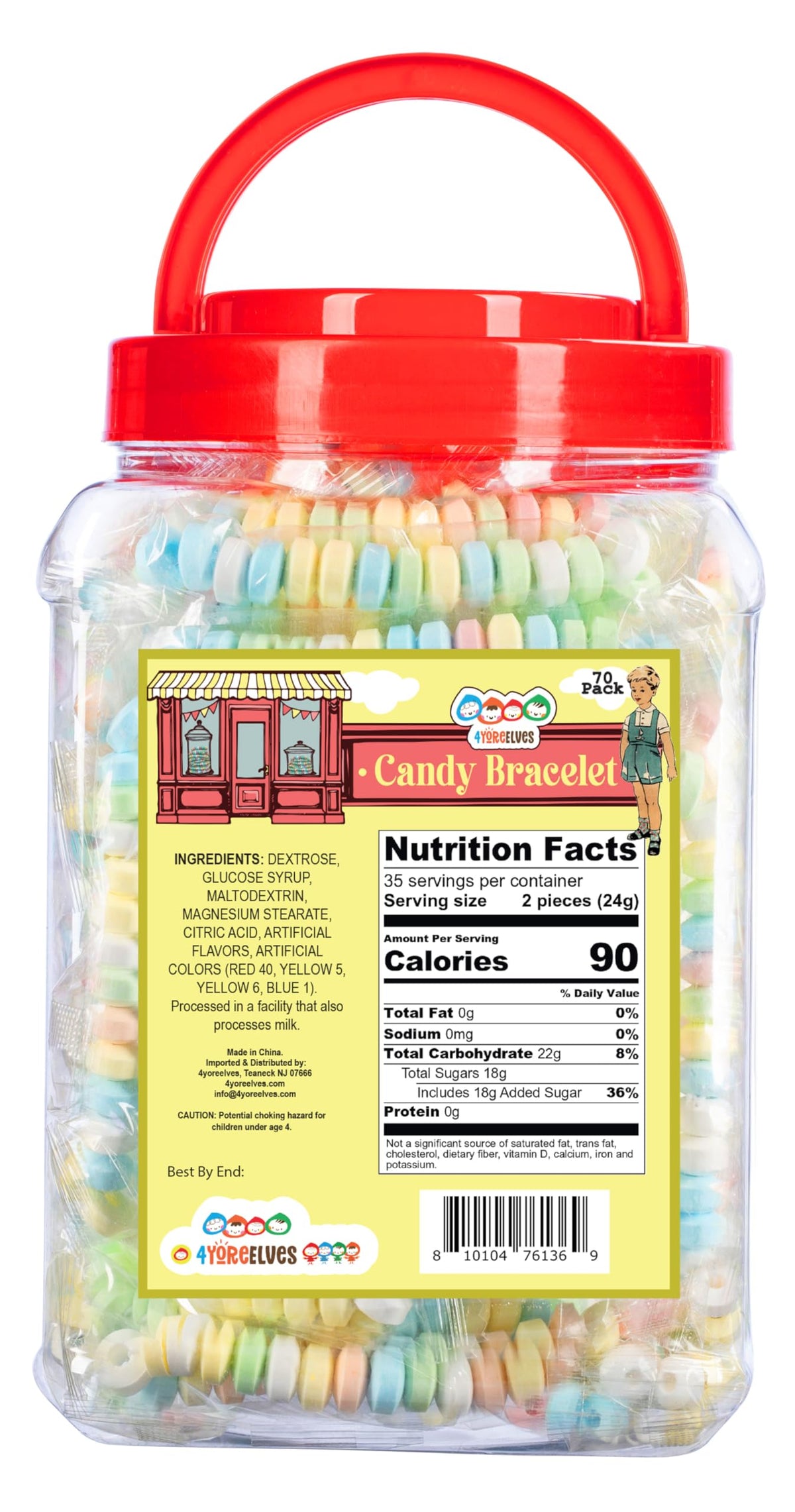 4YoreElves Easter egg stuffers with pastel candy bracelets