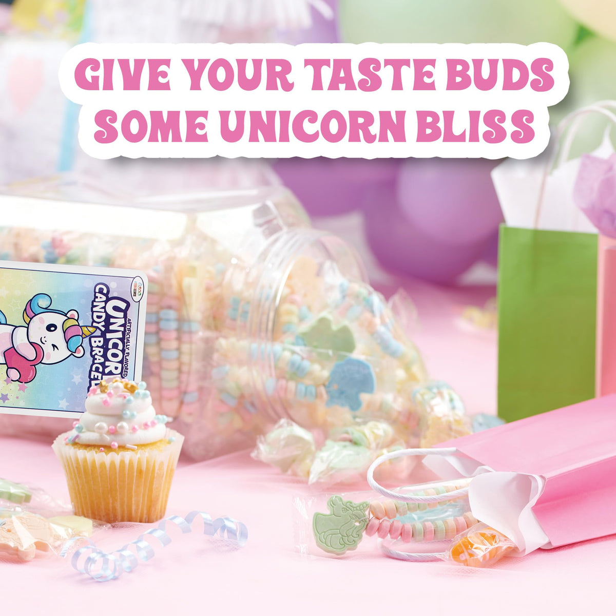 4YoreElves goody bags idea with unicorn bracelets for celebrations.