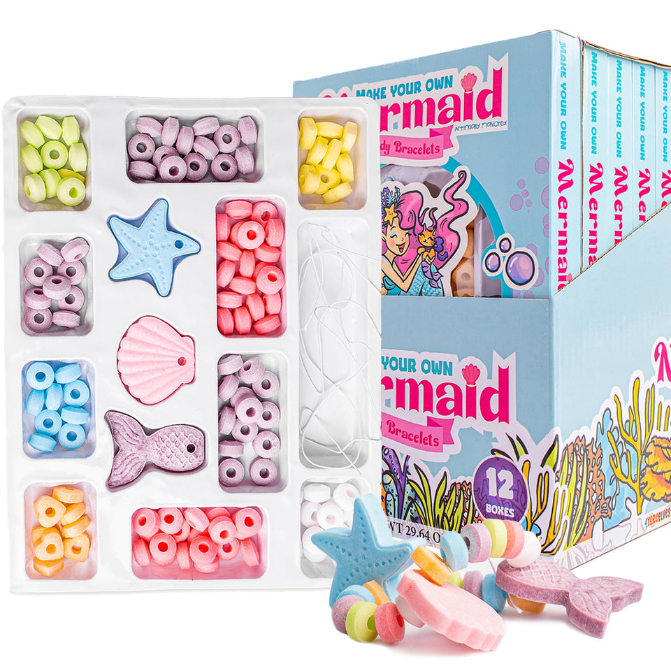 4YoreElves mermaid candy bracelet kit with edible beads for creative play.