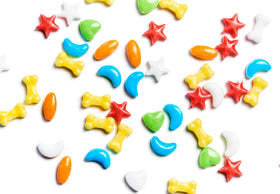 Nostalgic shapes like oval, star, bone, and heart spark snacking.