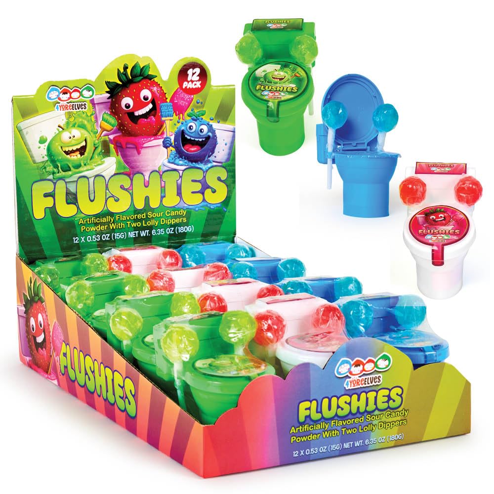 4YoreElves toilet candy sour powder dippers pack for playful snacking.