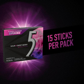 Visual of the flavor-changing moment from sour to berry in 5 GUM Evolution