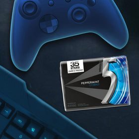 Close-up of a single 5 Gum Peppermint Cobalt gum stick