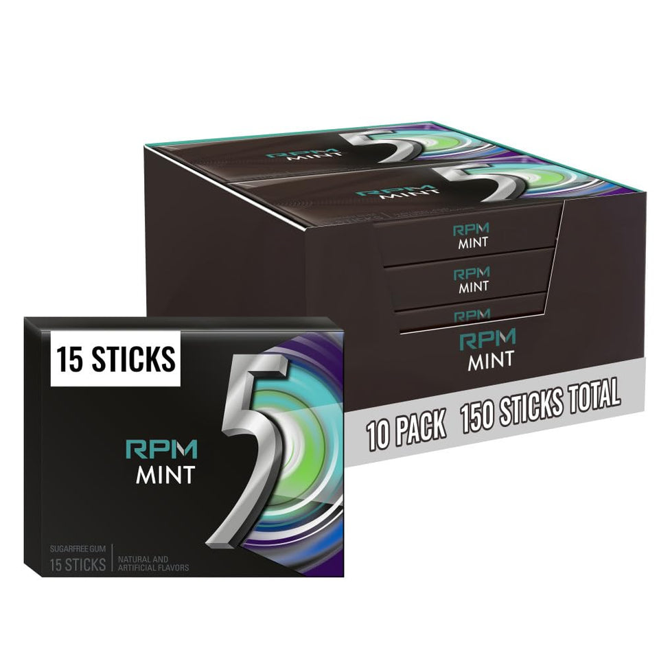 5 Gum RPM Mint bulk 15-sticks pack for on-the-go breath confidence