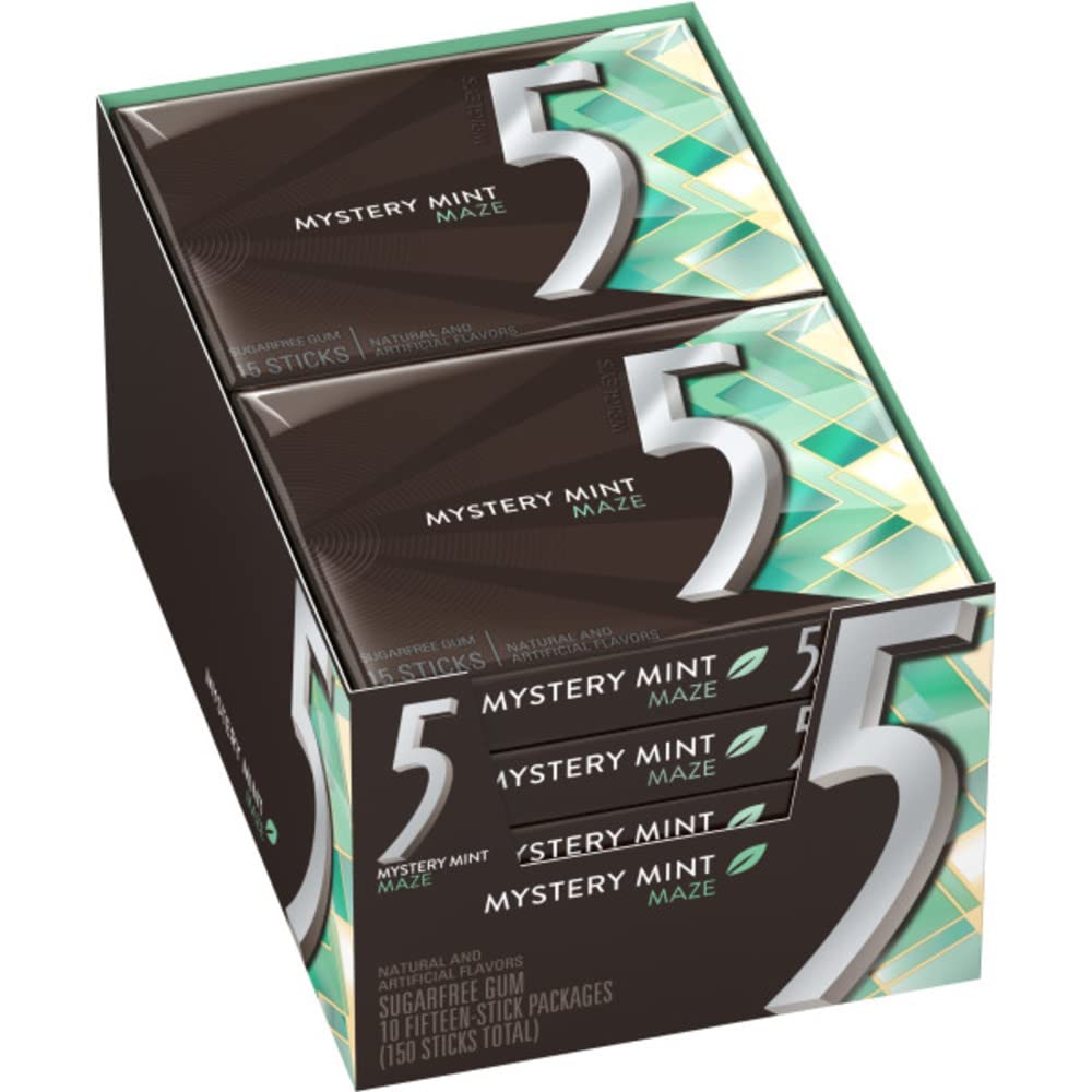 5 Gum Sweet Mint sugar-free 15-stick box for quick breath refresh on the go.