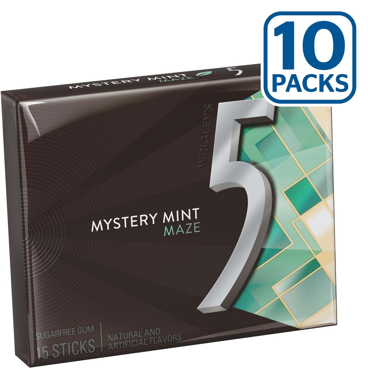 Inside view of 5 Gum Sweet Mint sugar-free packs, easy sharing and travel-friendly.