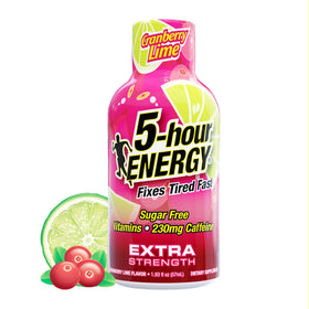 5-hour ENERGY Cranberry Lime shot bottle for quick on-the-go energy