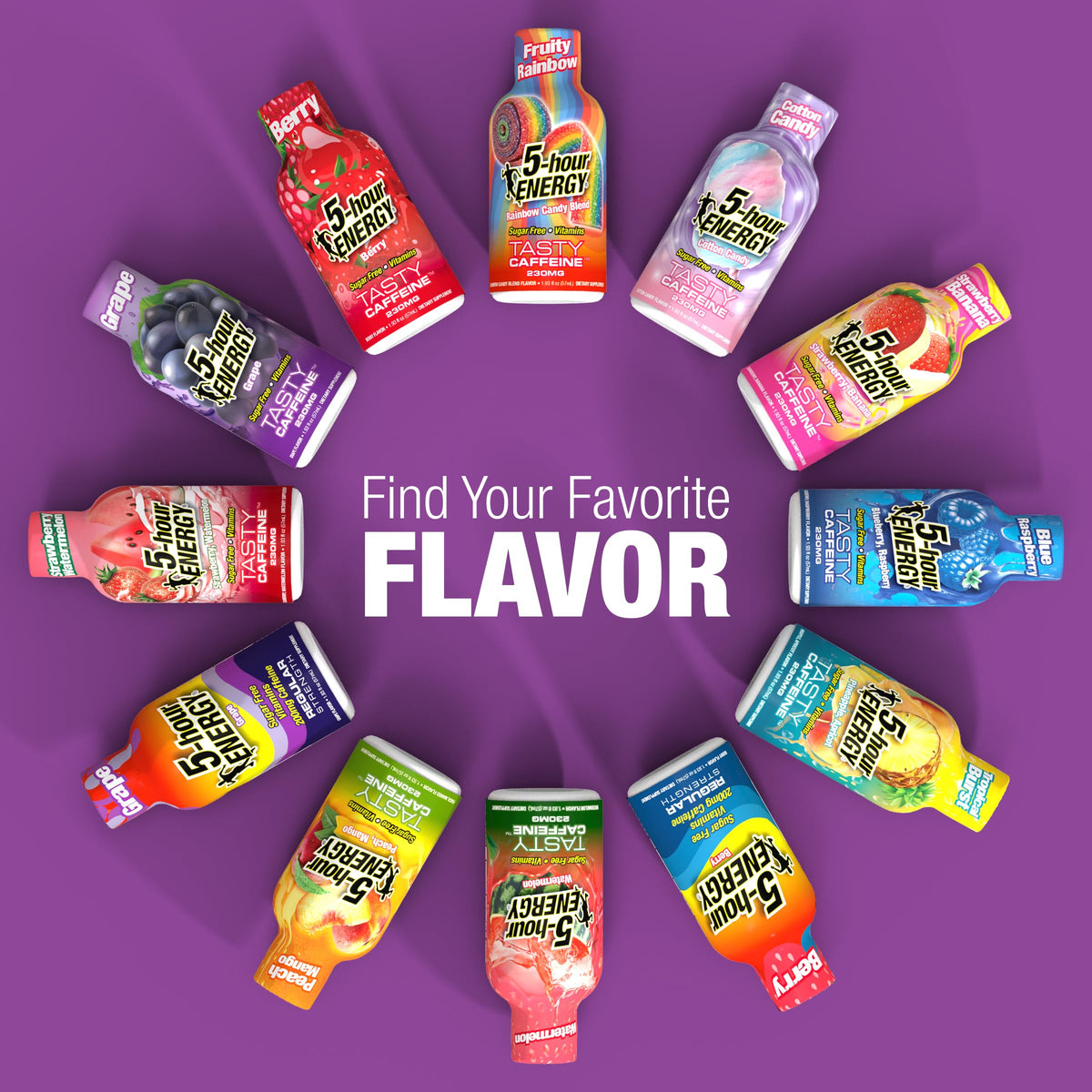 5-hour ENERGY grape packaging on shelf emphasizes portability