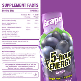 5-hour ENERGY grape shot close-up highlighting compact on-the-go design