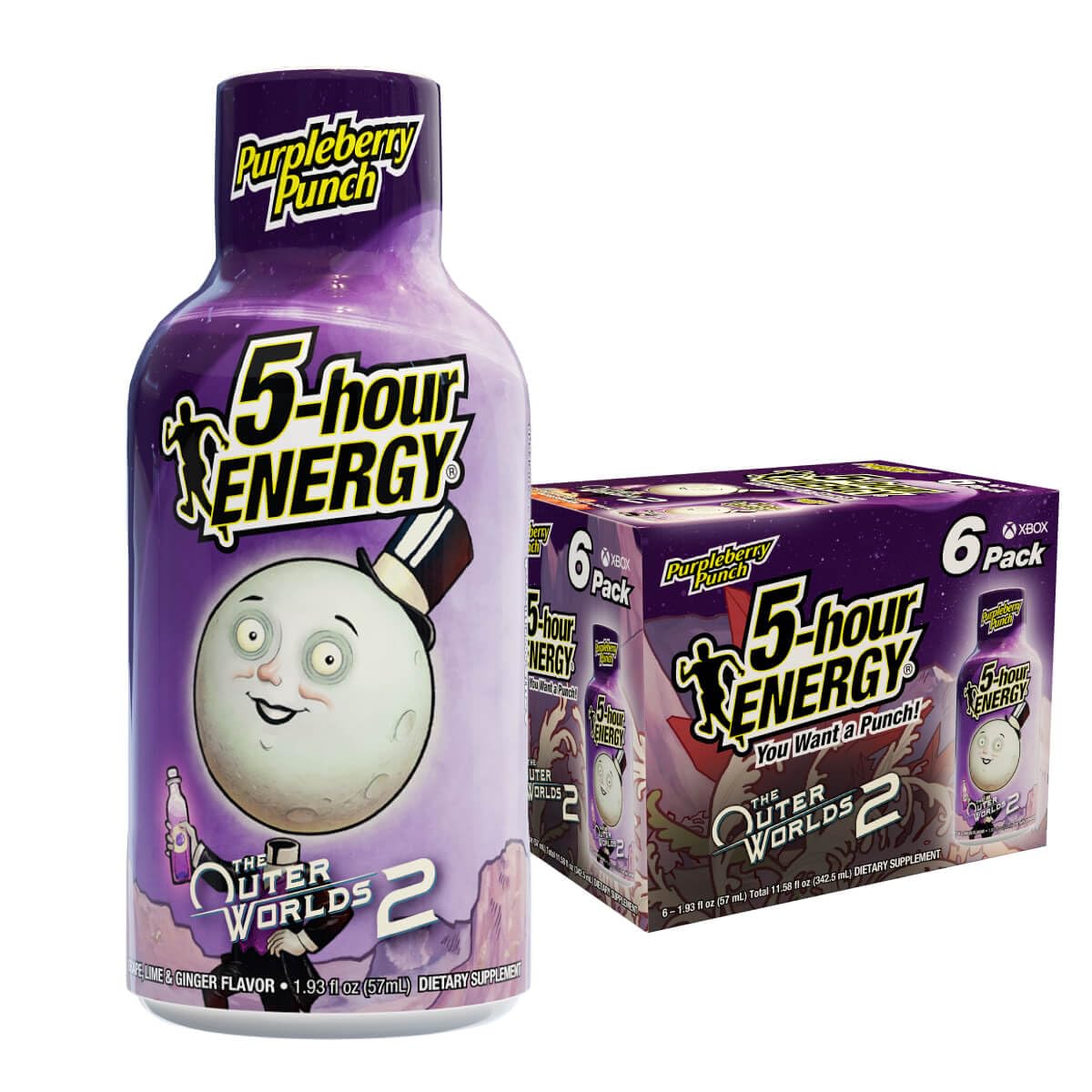 5-hour ENERGY Outer Worlds Purpleberry Punch bottle on desk for quick focus