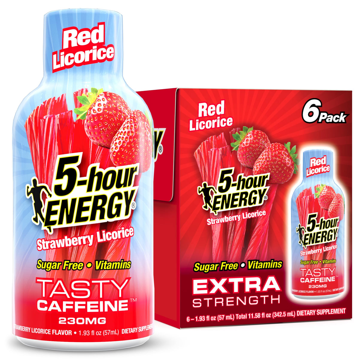 5-hour ENERGY Red Licorice Shot bottle, craveable flavor and quick energy