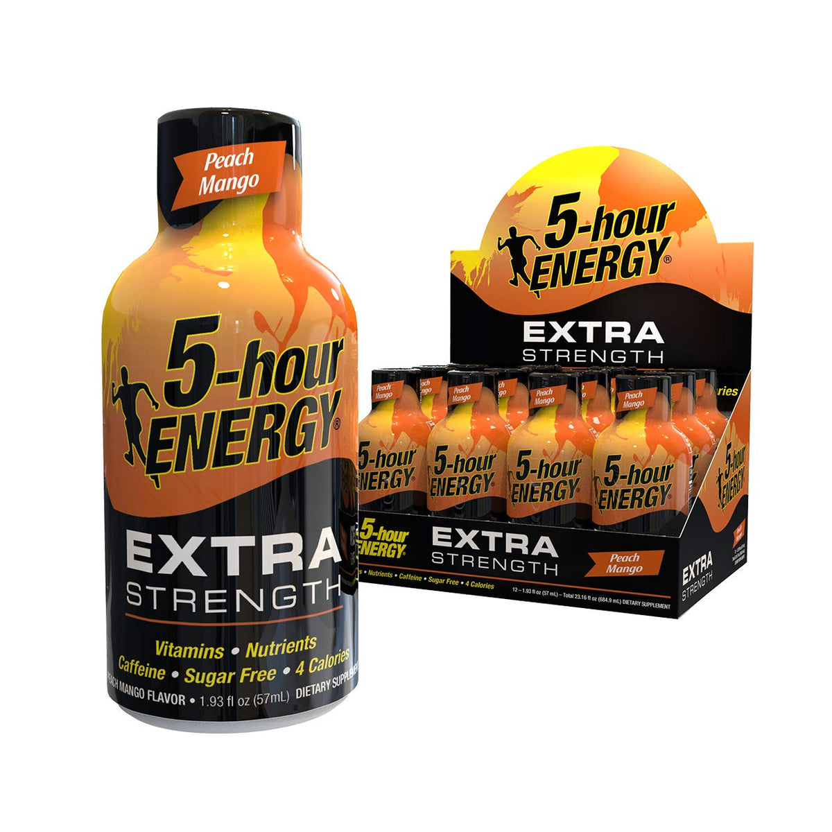 5-hour ENERGY Peach Mango shot bottle for quick daytime energy