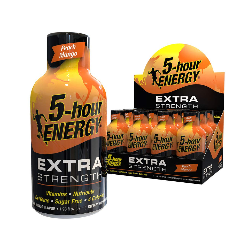 5-hour ENERGY Peach Mango shot bottle for quick daytime energy