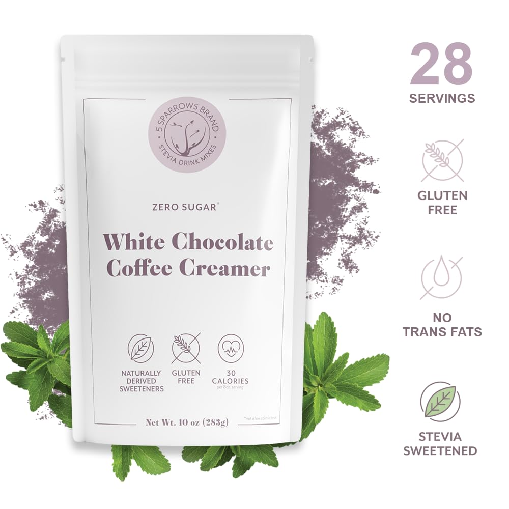 5 Sparrows coffee cup with creamer shows keto-friendly, zero sugar indulgence