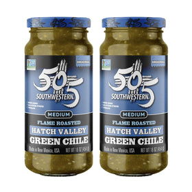 505 Southwestern Flame Roasted Green Chile jar—smoky base for salsas and stews