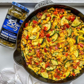 505 Southwestern green chile poured into bowls for quick topping ideas.